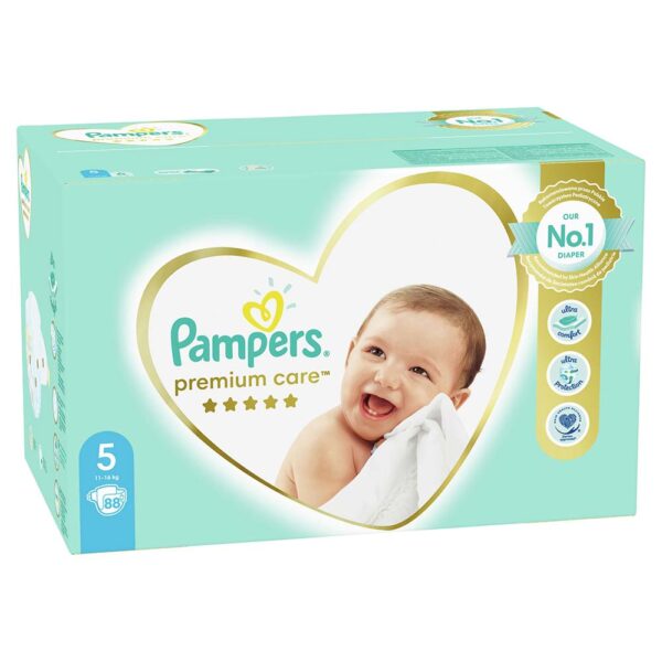 Бебешки пелени Pampers Premium Care 5 Mega Box (11-16кг.) – 88 броя