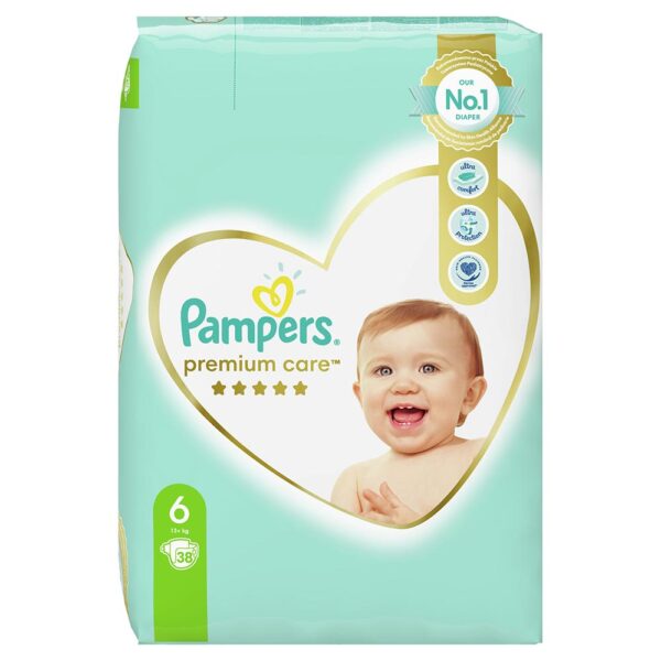 Бебешки пелени Pampers Premium Care VP 6 (13+кг.) – 38 броя