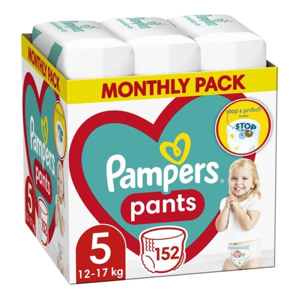 Гащички Pampers Pants 5 (12-17 кг.) – 152 броя