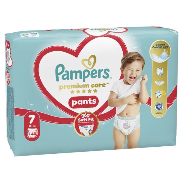 Гащички Pampers Premium Care Pants 7 (15+кг.) – 40 броя