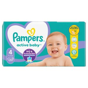 Памперси Pampers Active Baby 4 (9-14 кг.) – 62 броя