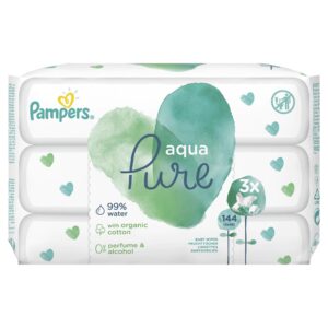 Мокри кърпички Pampers Aqua Pure – 3×48 броя
