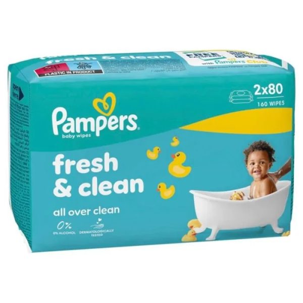 Мокри кърпички Pampers Fresh Clean – 2×80 броя