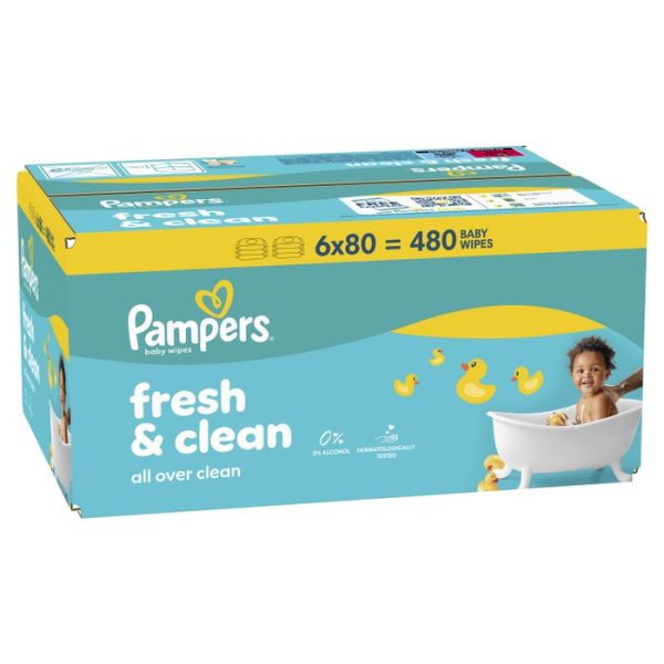 Мокри кърпички Pampers Fresh Clean – 6×80 броя