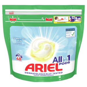 Ariel All in 1 Sensitive – капсули за пране за чувствителна кожа – 40 броя