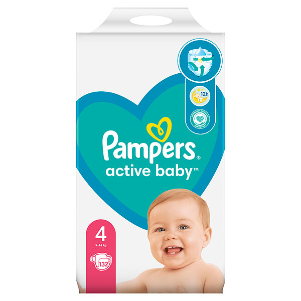 Бебешки пелени Pampers Active Baby 4 MB – 132 броя