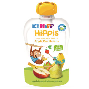 HiPP Био Плодова закуска ябълки, круши и банан 100 гр. – 4+ месеца