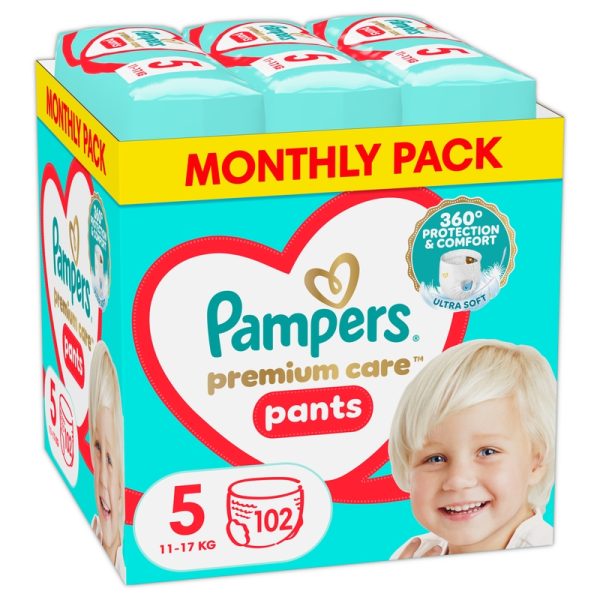 Гащички Pampers Premium Care Pants 5 (12-17кг.) – 102 броя