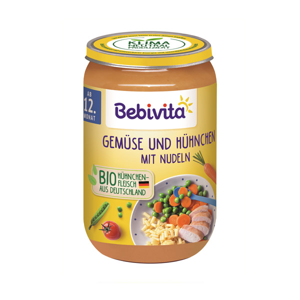 Bebivita Био Пюре Зеленчуци, спагети и пилешко месо 250