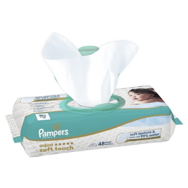 Мокри кърпички Pampers Aqua Soft Touch – 48 броя