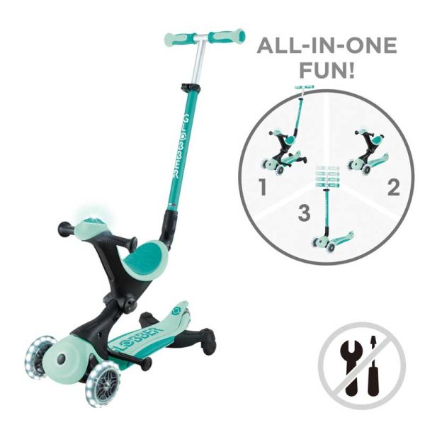 Тротинетка 5 в 1 GLOBBER GO UP DELUXE LIGHTS 360° - ментово зелена - Image 10