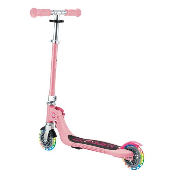 Детска сгъваема тротинетка с две светещи колела Globber Flow Foldable Junior Lights - розова - Image 4