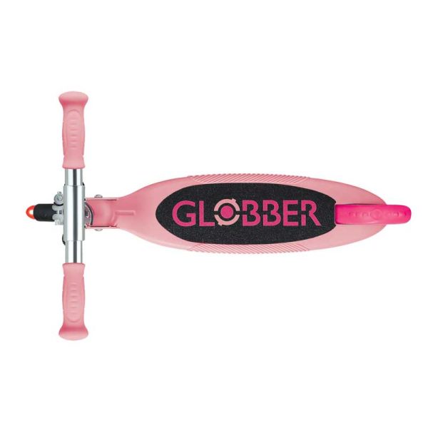Детска сгъваема тротинетка с две светещи колела Globber Flow Foldable Junior Lights - розова - Image 6