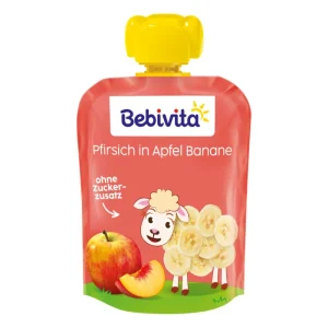 Bebivita Плодова закуска Ябълка, банан и праскова 90 гр. - 12+ месеца