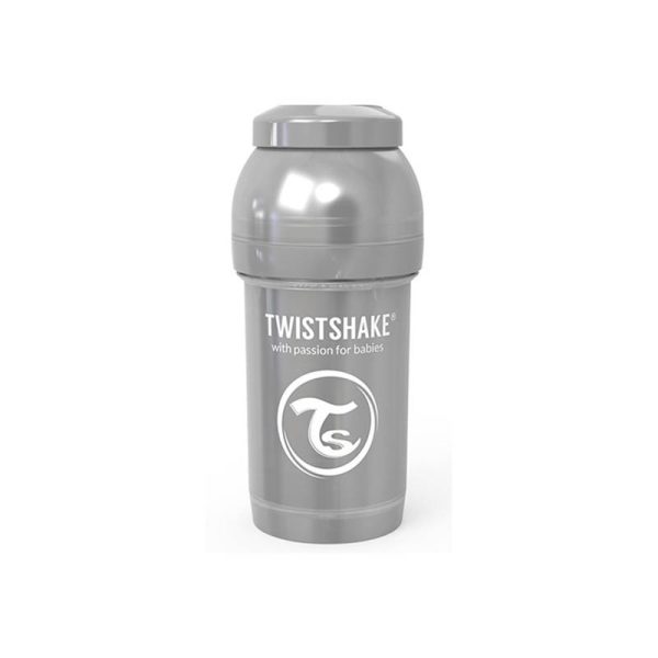 Шише против колики за бебета Twistshake 180 мл – Колекция Перла сиво