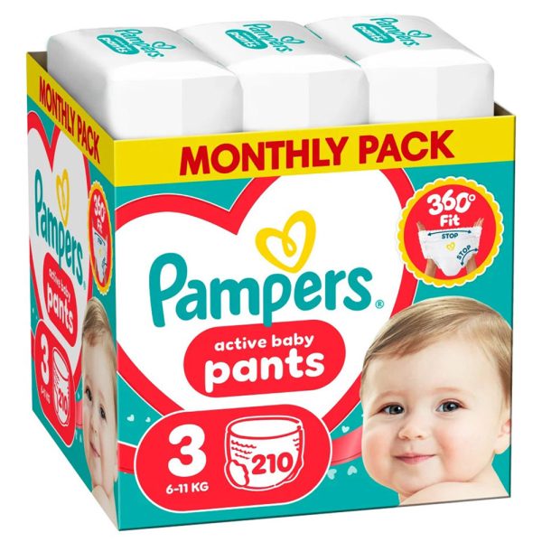 Гащички Pampers Pants 3 (6-11кг) – 210 броя