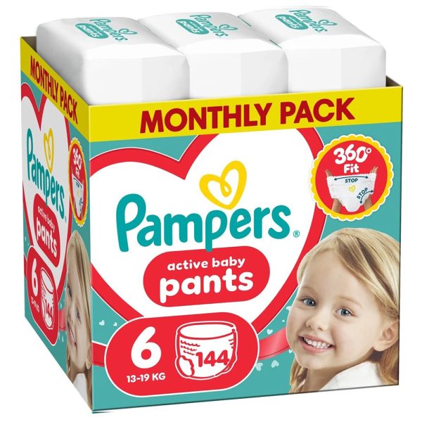 Гащички Pampers Pants 6 (13-19 кг) – 144 броя