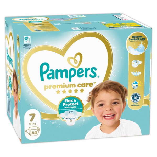 Памперси Pampers Premium Care 7 MB (15+кг) – 64 броя