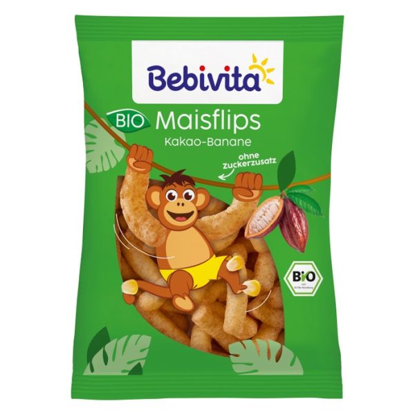 Bebivita Био царевични пръчици какао и банан – 30 гр.